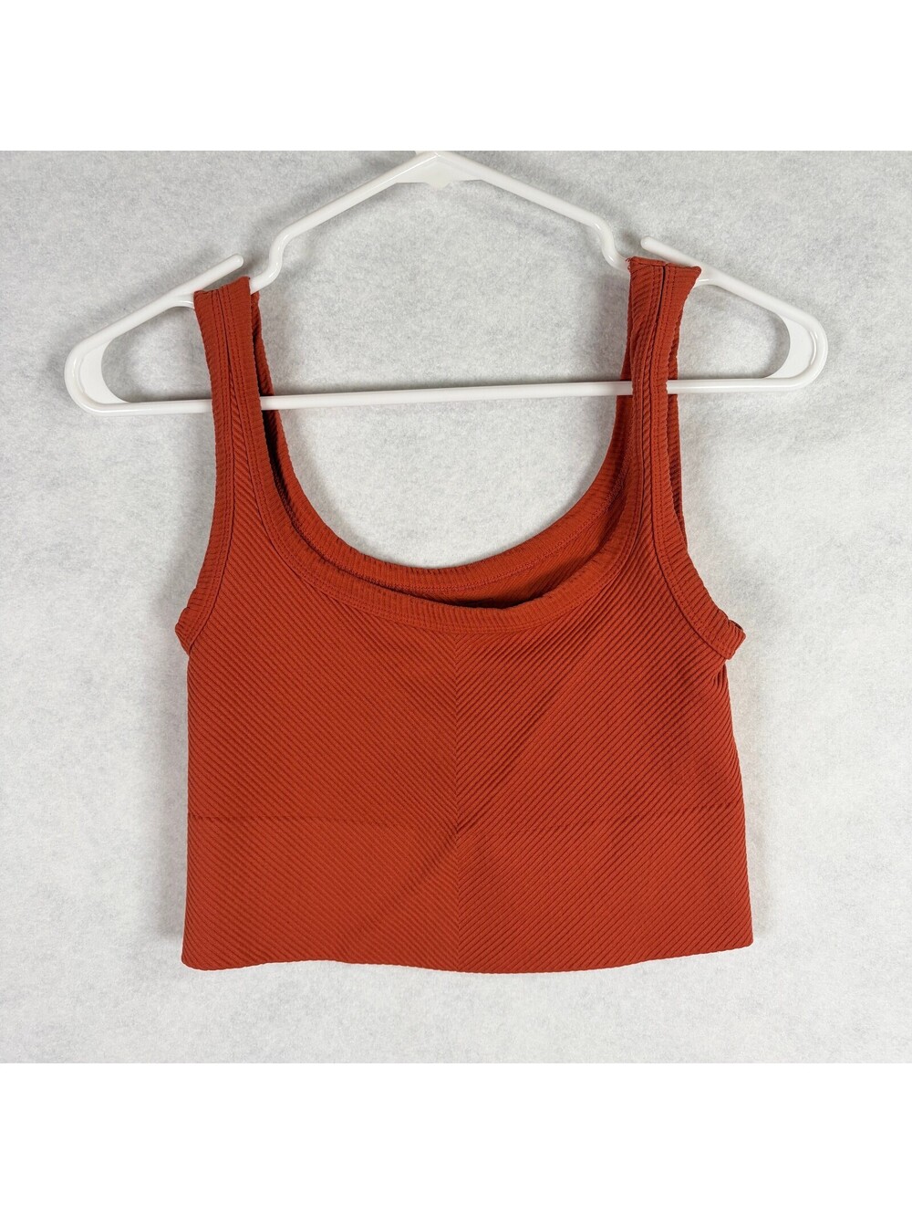 Full Tilt Ribbed Rust Orange Crop Tank Top Size M/L